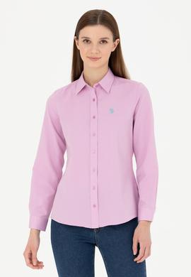 Kadın Menekşe Uzun Kollu Basic Gömlek - 50288851147