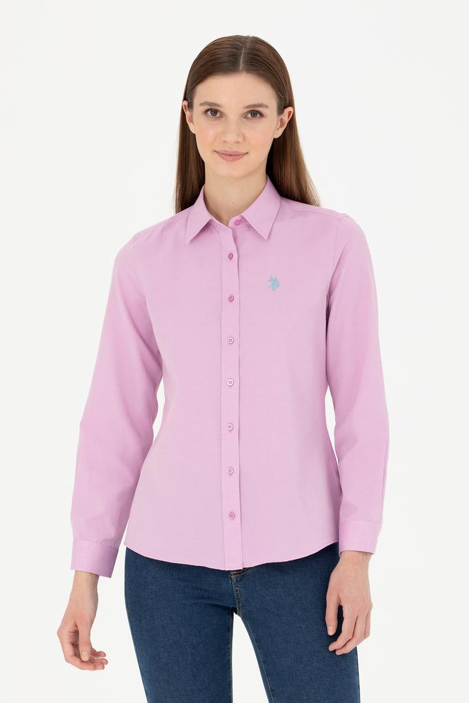 Kadın Menekşe Uzun Kollu Basic Gömlek