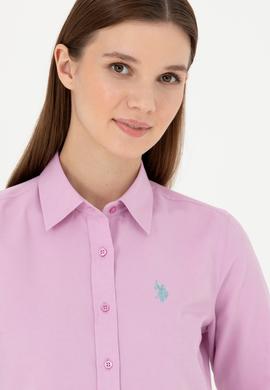 Kadın Menekşe Uzun Kollu Basic Gömlek - 50288851147