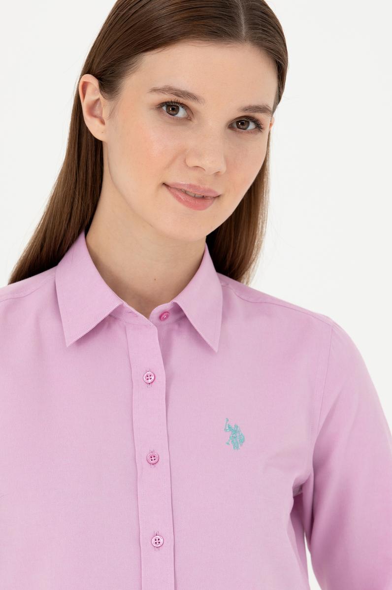 Kadın Menekşe Uzun Kollu Basic Gömlek