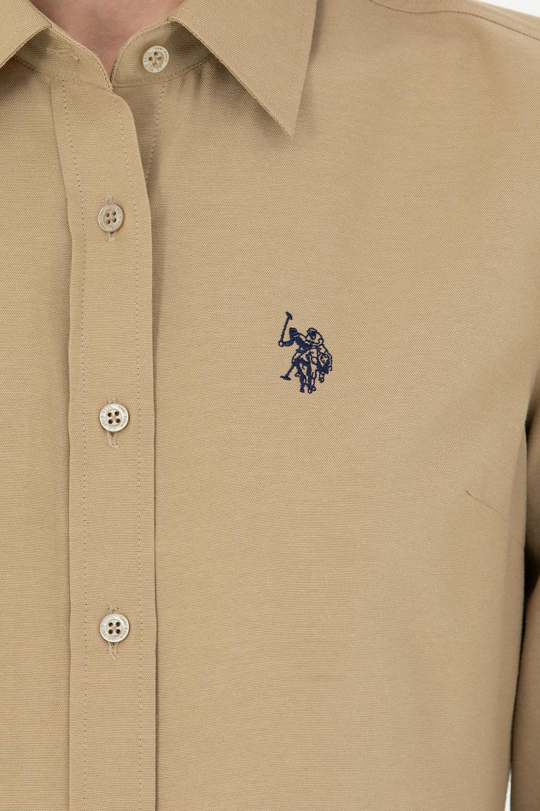 Kadın Haki Uzun Kollu Basic Gömlek - 50288851132