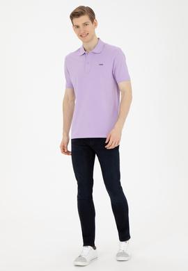 Erkek Lila Basic Tişört - 50284641139