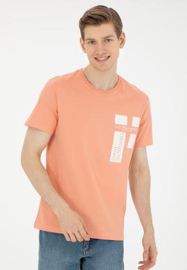 Erkek Regular Fit Bisiklet Yaka Somon Tişört - 50287048041