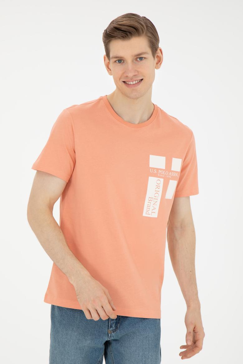 Erkek Regular Fit Bisiklet Yaka Somon Tişört - 50287048041