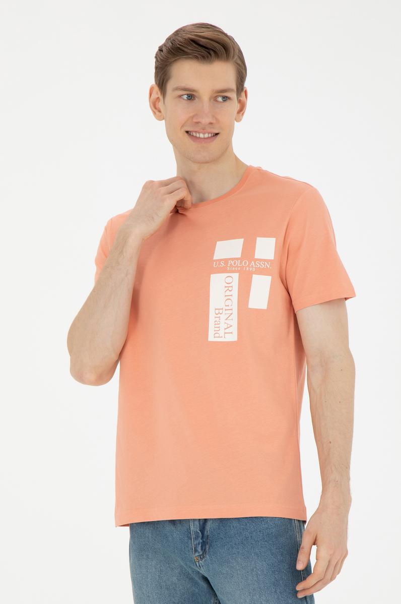 Erkek Regular Fit Bisiklet Yaka Somon Tişört