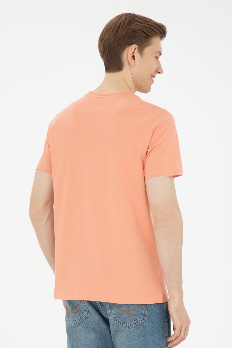 Erkek Regular Fit Bisiklet Yaka Somon Tişört - 50287048041