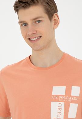 Erkek Regular Fit Bisiklet Yaka Somon Tişört - 50287048041