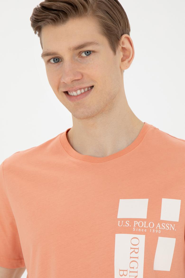 Erkek Regular Fit Bisiklet Yaka Somon Tişört - 50287048041