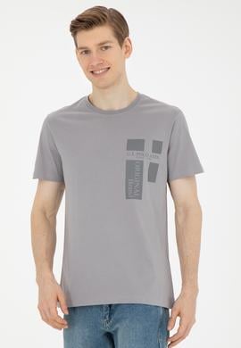 Erkek Regular Fit Bisiklet Yaka Koyu Gri Tişört - 50287048051