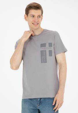 Erkek Regular Fit Bisiklet Yaka Koyu Gri Tişört - 50287048051