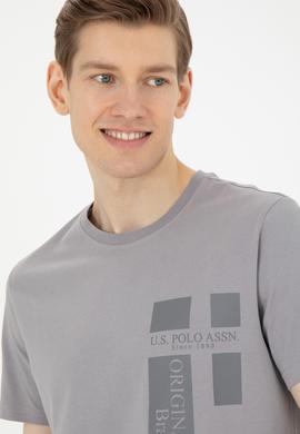 Erkek Regular Fit Bisiklet Yaka Koyu Gri Tişört - 50287048051