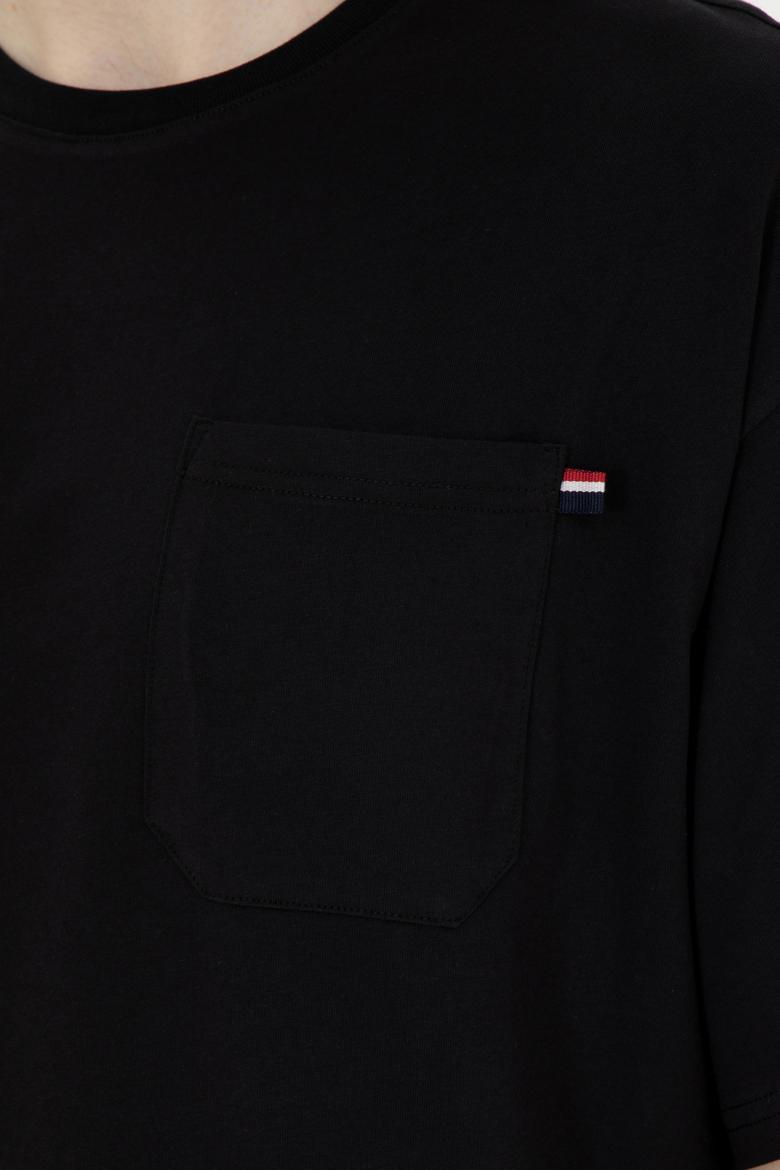 Erkek Comfort Fit Bisiklet Yaka Siyah Tişört - 50287062029