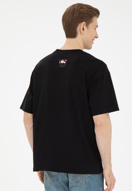 Erkek Comfort Fit Bisiklet Yaka Siyah Tişört - 50287062029