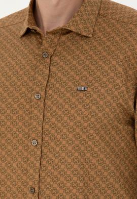 Erkek Açık Haki Uzun Kollu Gömlek - 50272715016