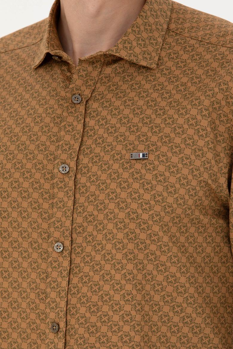 Erkek Açık Haki Uzun Kollu Gömlek - 50272715016