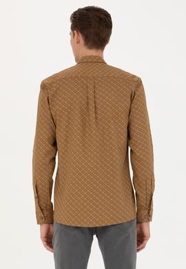 Erkek Açık Haki Uzun Kollu Gömlek - 50272715016