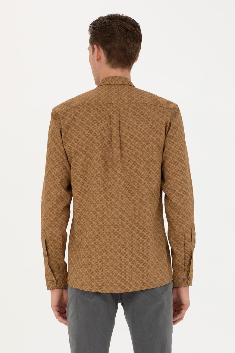 Erkek Açık Haki Uzun Kollu Gömlek - 50272715016