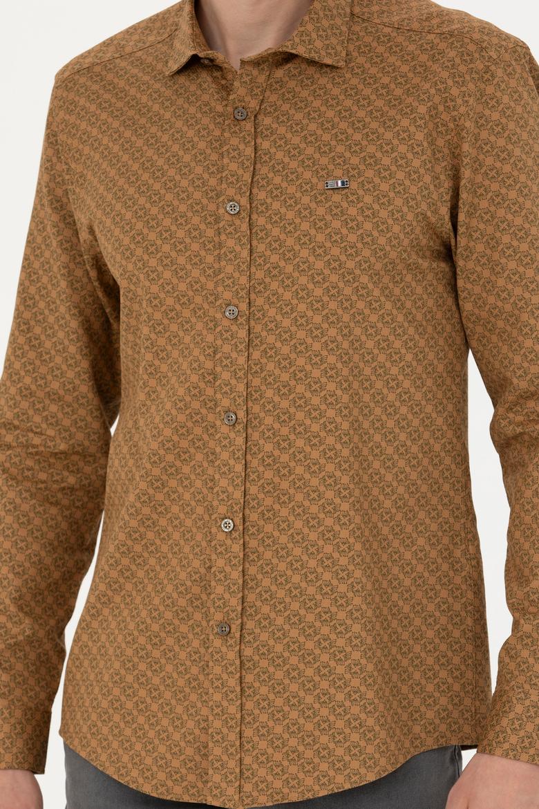 Erkek Açık Haki Uzun Kollu Gömlek - 50272715016