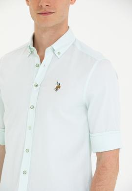 Erkek Su Yeşili Uzun Kollu Basic Gömlek - 50262977055