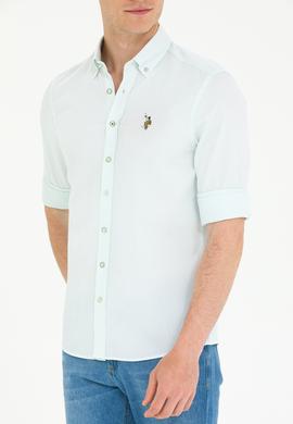 Erkek Su Yeşili Uzun Kollu Basic Gömlek - 50262977055