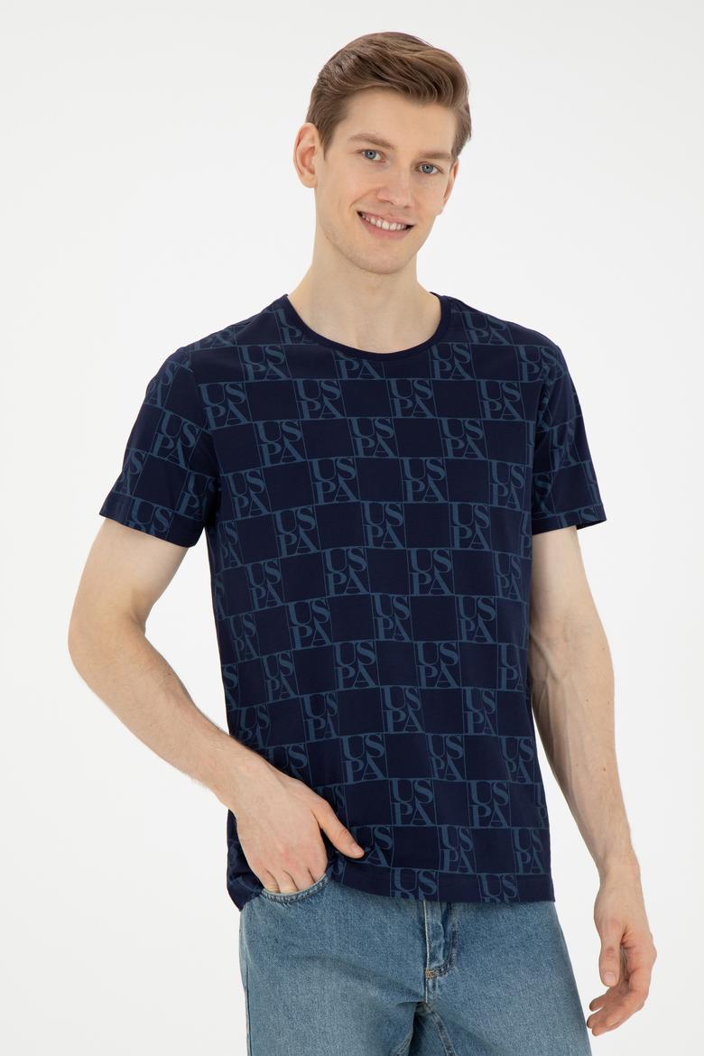 Erkek Regular Fit Bisiklet Yaka Lacivert Tişört - 50287069001