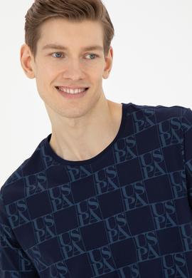 Erkek Regular Fit Bisiklet Yaka Lacivert Tişört - 50287069001