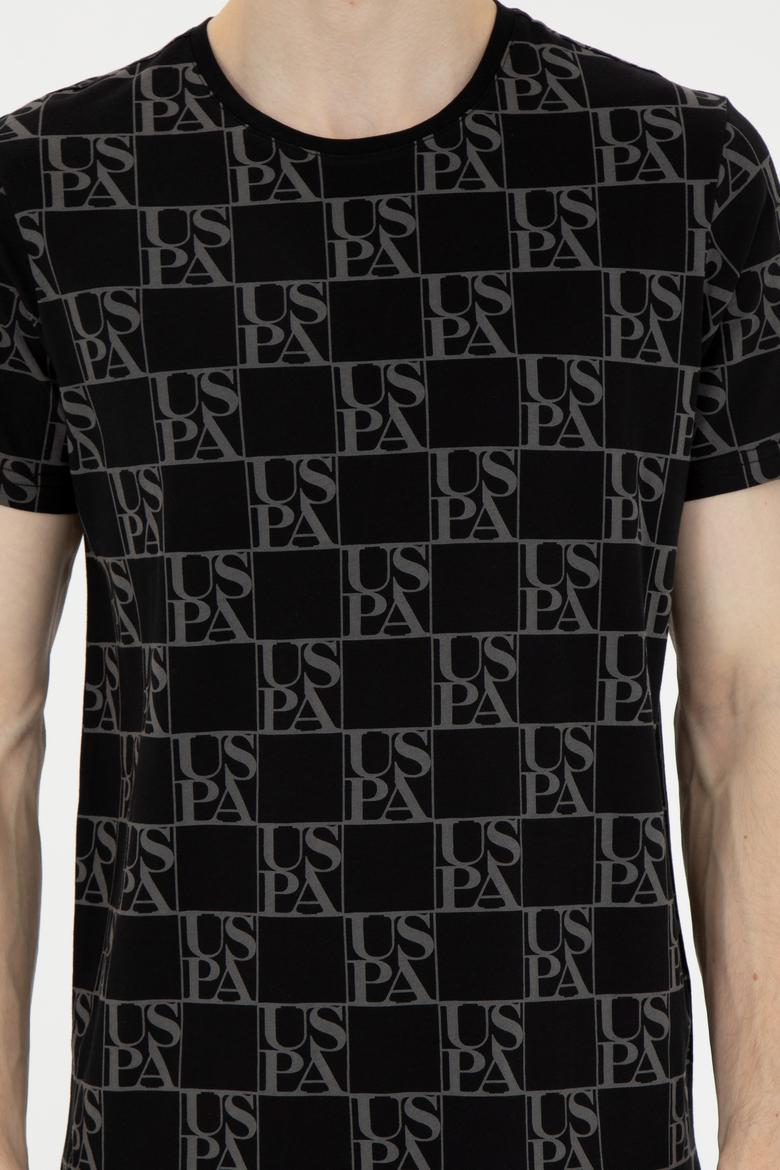 Erkek Regular Fit Bisiklet Yaka Siyah Tişört - 50287069011