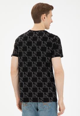 Erkek Regular Fit Bisiklet Yaka Siyah Tişört - 50287069011