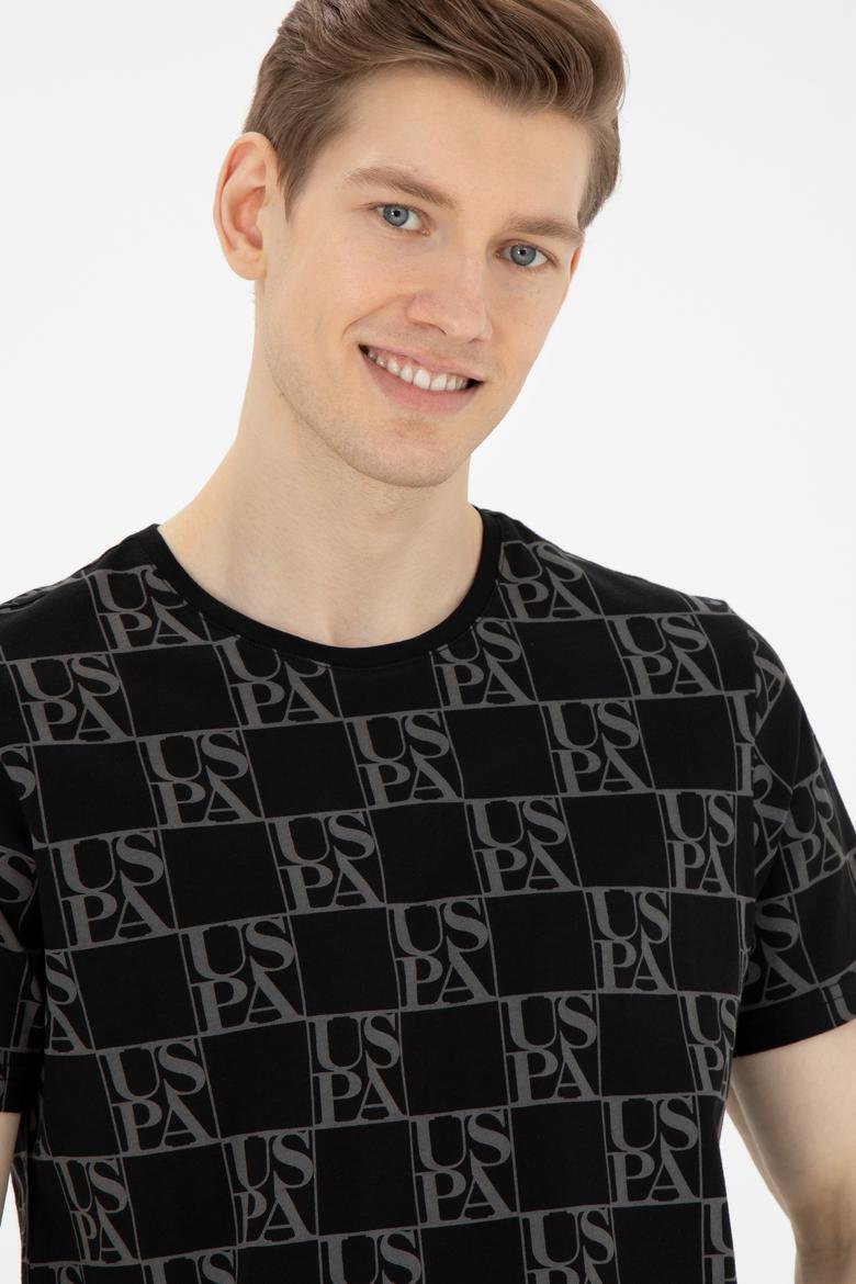 Erkek Regular Fit Bisiklet Yaka Siyah Tişört - 50287069011