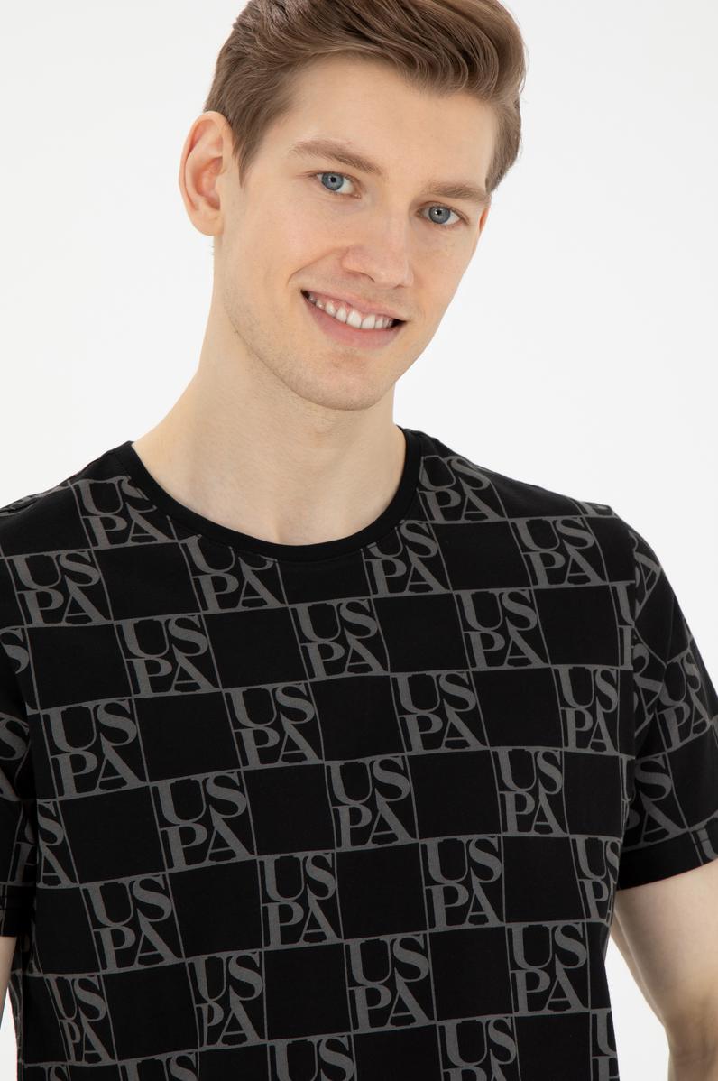 Erkek Regular Fit Bisiklet Yaka Siyah Tişört