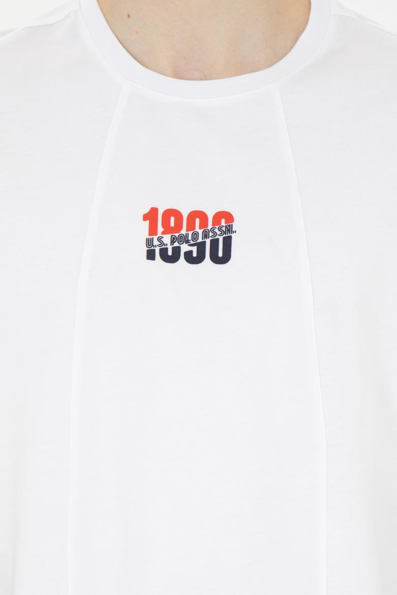 Erkek Comfort Fit Bisiklet Yaka Beyaz Tişört - 50287049006