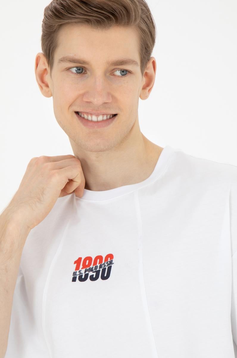 Erkek Comfort Fit Bisiklet Yaka Beyaz Tişört