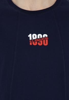 Erkek Comfort Fit Bisiklet Yaka Lacivert Tişört - 50287049016