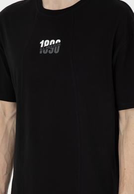 Erkek Comfort Fit Bisiklet Yaka Siyah Tişört - 50287049026