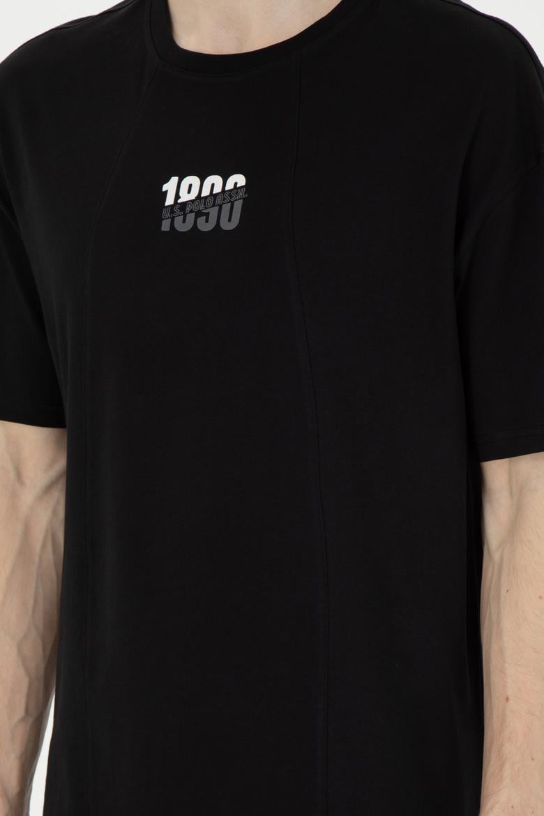 Erkek Comfort Fit Bisiklet Yaka Siyah Tişört - 50287049026