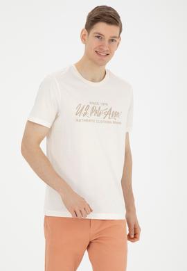 Erkek Regular Fit Bisiklet Yaka Ekru Tişört - 50282007036