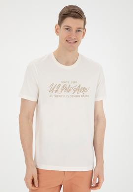 Erkek Regular Fit Bisiklet Yaka Ekru Tişört - 50282007036