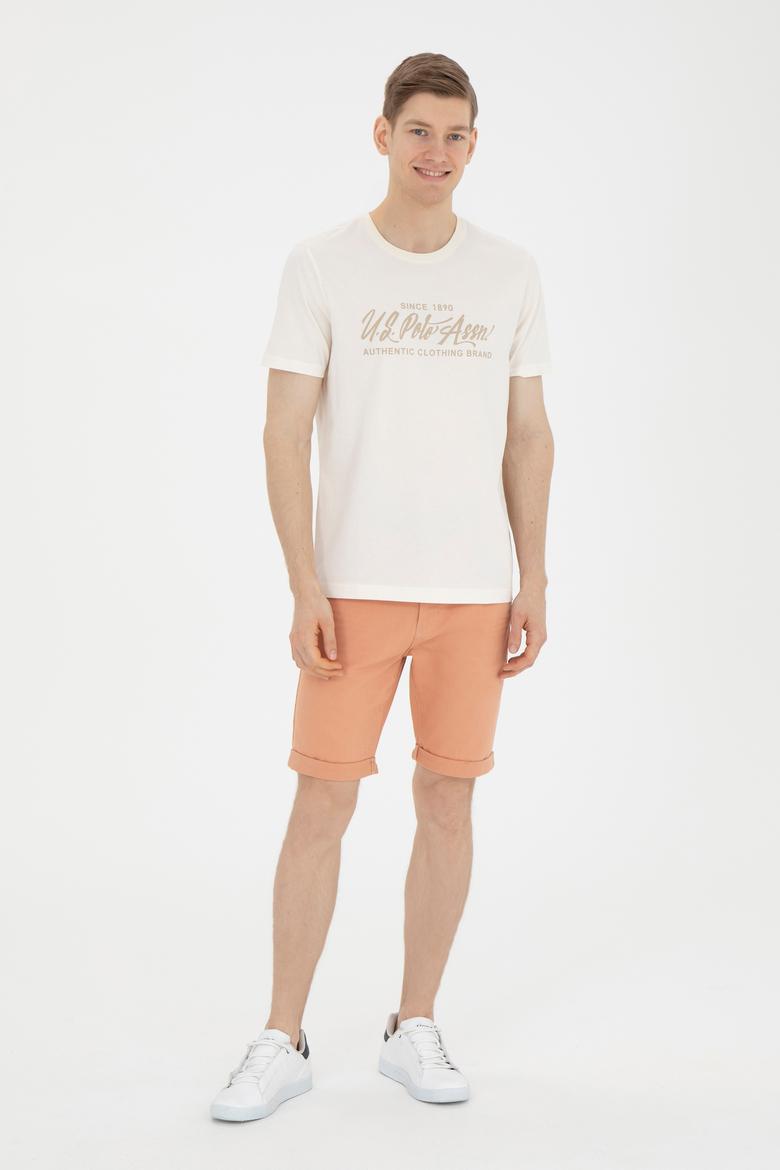 Erkek Regular Fit Bisiklet Yaka Ekru Tişört - 50282007036