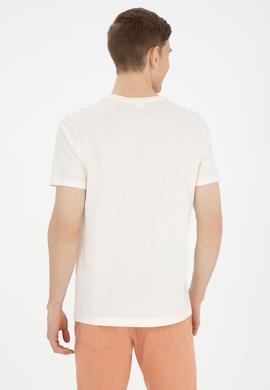 Erkek Regular Fit Bisiklet Yaka Ekru Tişört - 50282007036