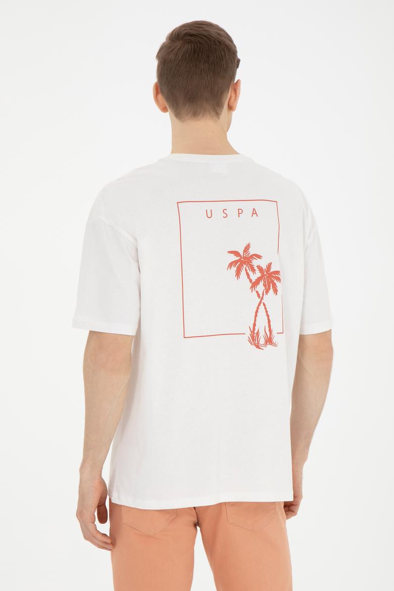 Erkek Comfort Fit Bisiklet Yaka Ekru Tişört - 50282029031