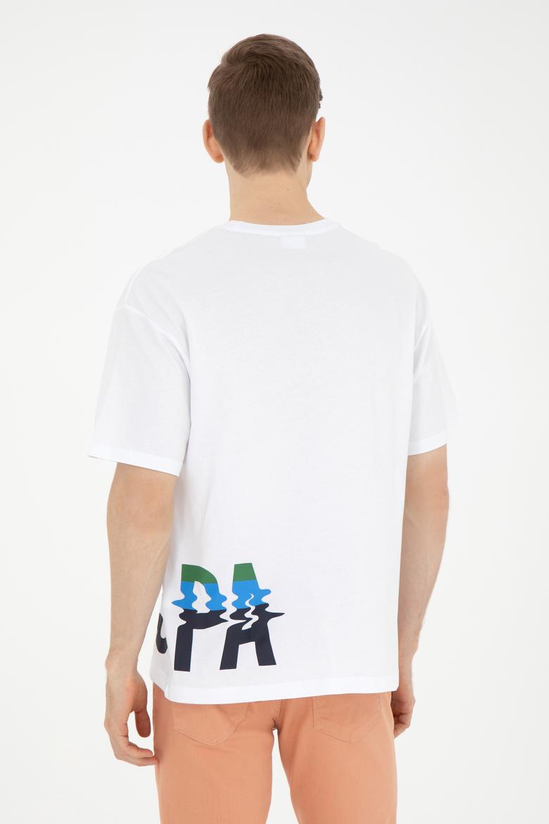 Erkek Comfort Fit Bisiklet Yaka Beyaz Tişört - 50287061001