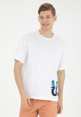 Erkek Comfort Fit Bisiklet Yaka Beyaz Tişört - 50287061001