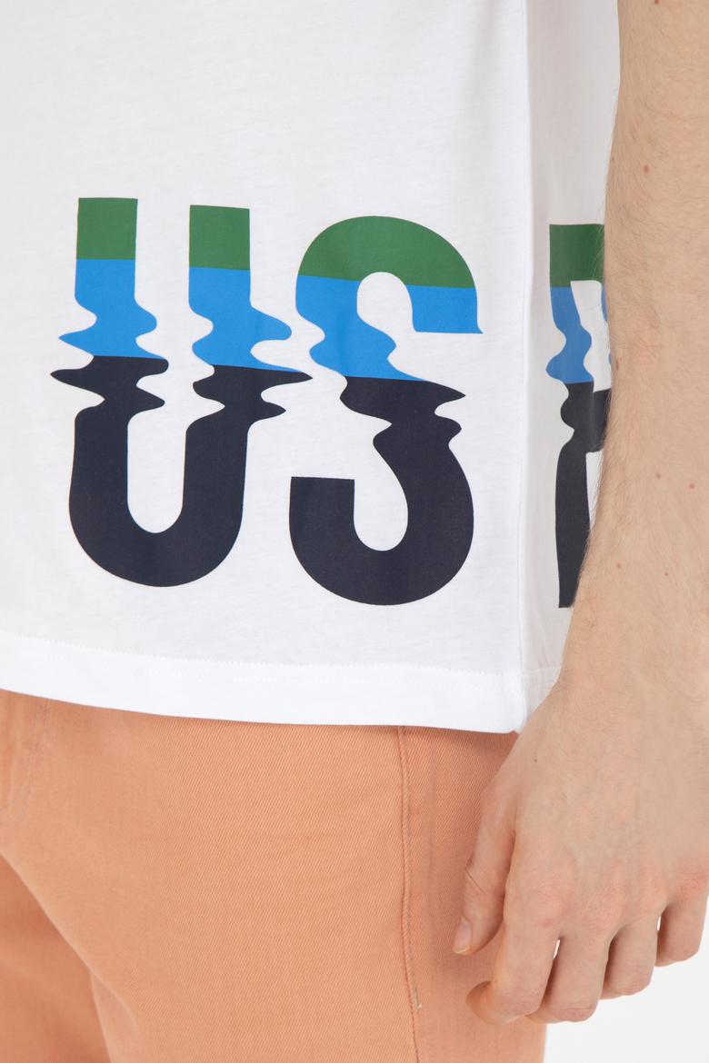 Erkek Comfort Fit Bisiklet Yaka Beyaz Tişört - 50287061001