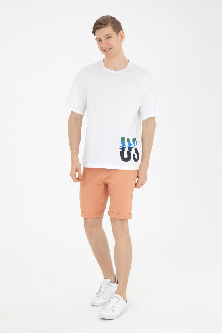 Erkek Comfort Fit Bisiklet Yaka Beyaz Tişört - 50287061001