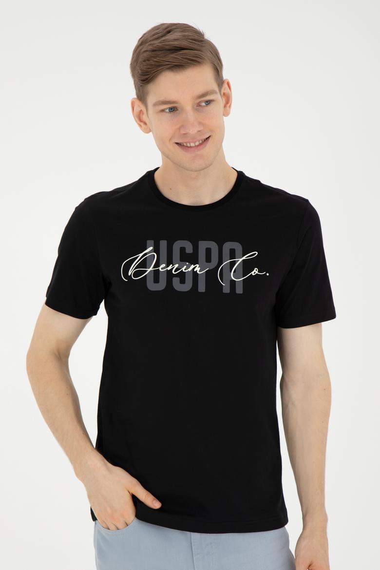 Erkek Bisiklet Yaka Siyah Tişört