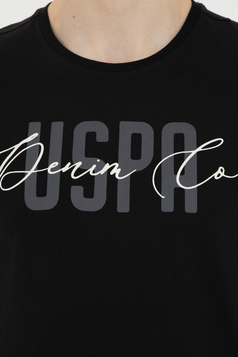 Erkek Bisiklet Yaka Siyah Tişört - 50287081007