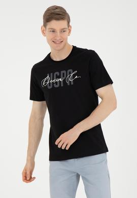 Erkek Bisiklet Yaka Siyah Tişört - 50287081007