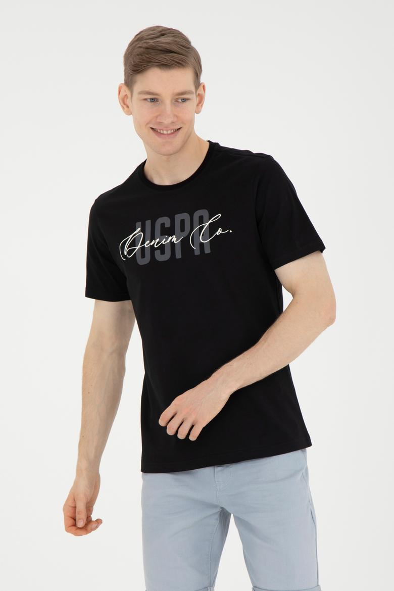 Erkek Bisiklet Yaka Siyah Tişört - 50287081007