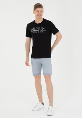 Erkek Bisiklet Yaka Siyah Tişört - 50287081007