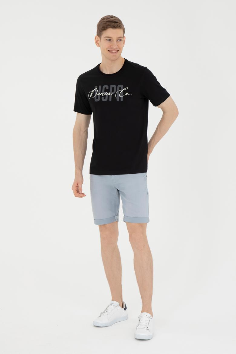 Erkek Bisiklet Yaka Siyah Tişört - 50287081007